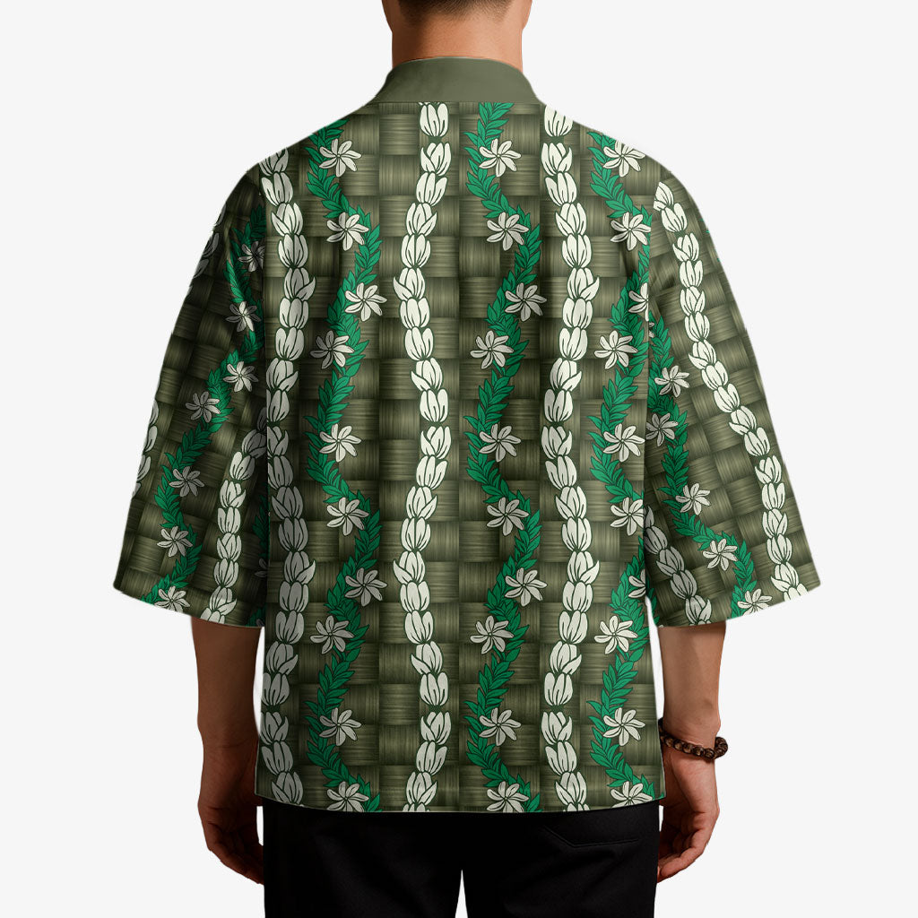 Pikake Maile Tiare Lei Kimono Omaomao Lauhala Pattern LT01 - Polynesian Pride