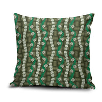 Pikake Maile Tiare Lei Pillow Cover Omaomao Lauhala Pattern LT01 Green - Polynesian Pride