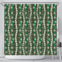 Pikake Maile Tiare Lei Shower Curtain Omaomao Lauhala Pattern LT01 - Polynesian Pride