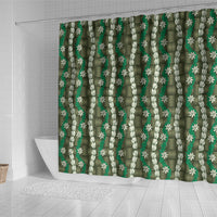Pikake Maile Tiare Lei Shower Curtain Omaomao Lauhala Pattern LT01 - Polynesian Pride
