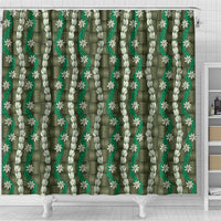 Pikake Maile Tiare Lei Shower Curtain Omaomao Lauhala Pattern LT01 - Polynesian Pride