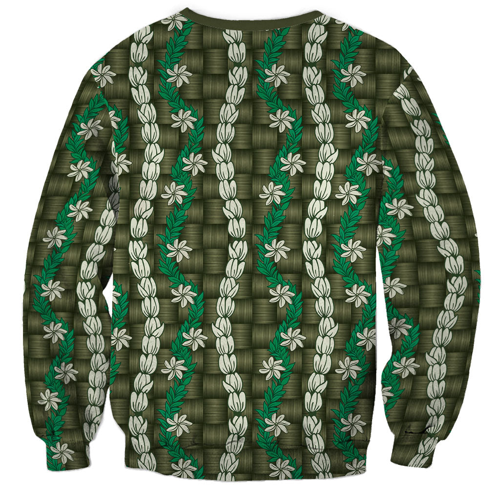 Pikake Maile Tiare Lei Sweatshirt Omaomao Lauhala Pattern LT01 - Polynesian Pride