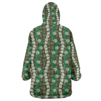 Pikake Maile Tiare Lei Wearable Blanket Hoodie Omaomao Lauhala Pattern LT01 - Polynesian Pride