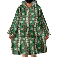 Pikake Maile Tiare Lei Wearable Blanket Hoodie Omaomao Lauhala Pattern LT01 - Polynesian Pride