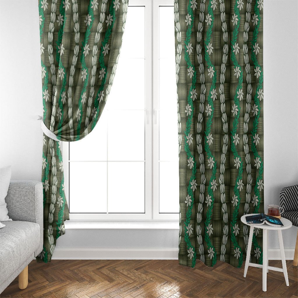 Pikake Maile Tiare Lei Window Curtain Omaomao Lauhala Pattern LT01 - Polynesian Pride