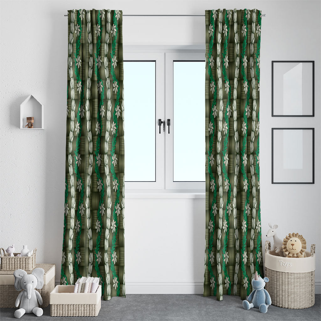 Pikake Maile Tiare Lei Window Curtain Omaomao Lauhala Pattern LT01 - Polynesian Pride