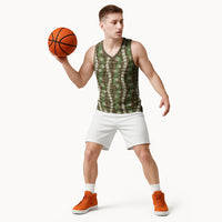 Pikake Maile Tiare Lei Basketball Jersey Natural Lauhala Pattern LT01 - Polynesian Pride