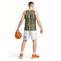 Pikake Maile Tiare Lei Basketball Jersey Natural Lauhala Pattern LT01 - Polynesian Pride