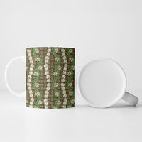 Pikake Maile Tiare Lei Ceramic Mug Natural Lauhala Pattern LT01 - Polynesian Pride