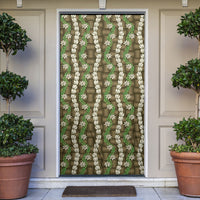 Pikake Maile Tiare Lei Door Cover Natural Lauhala Pattern LT01 Brown - Polynesian Pride