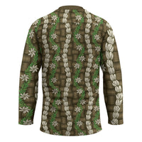 Pikake Maile Tiare Lei Hockey Jersey Natural Lauhala Pattern LT01 - Polynesian Pride