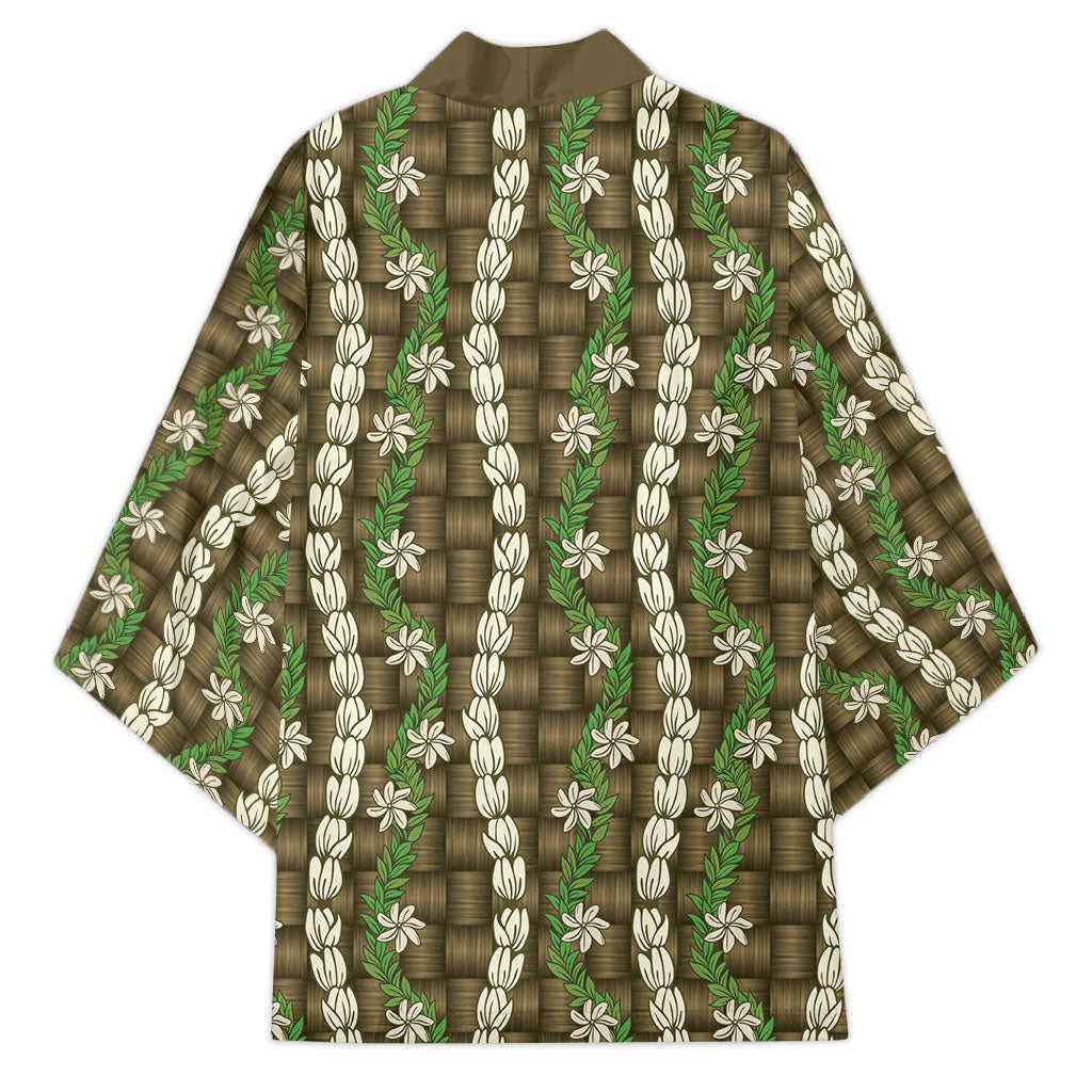 Pikake Maile Tiare Lei Kimono Natural Lauhala Pattern LT01 - Polynesian Pride