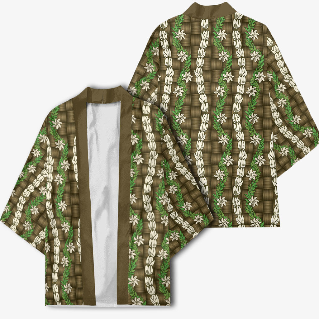 Pikake Maile Tiare Lei Kimono Natural Lauhala Pattern LT01 - Polynesian Pride
