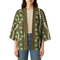 Pikake Maile Tiare Lei Kimono Natural Lauhala Pattern LT01 - Polynesian Pride