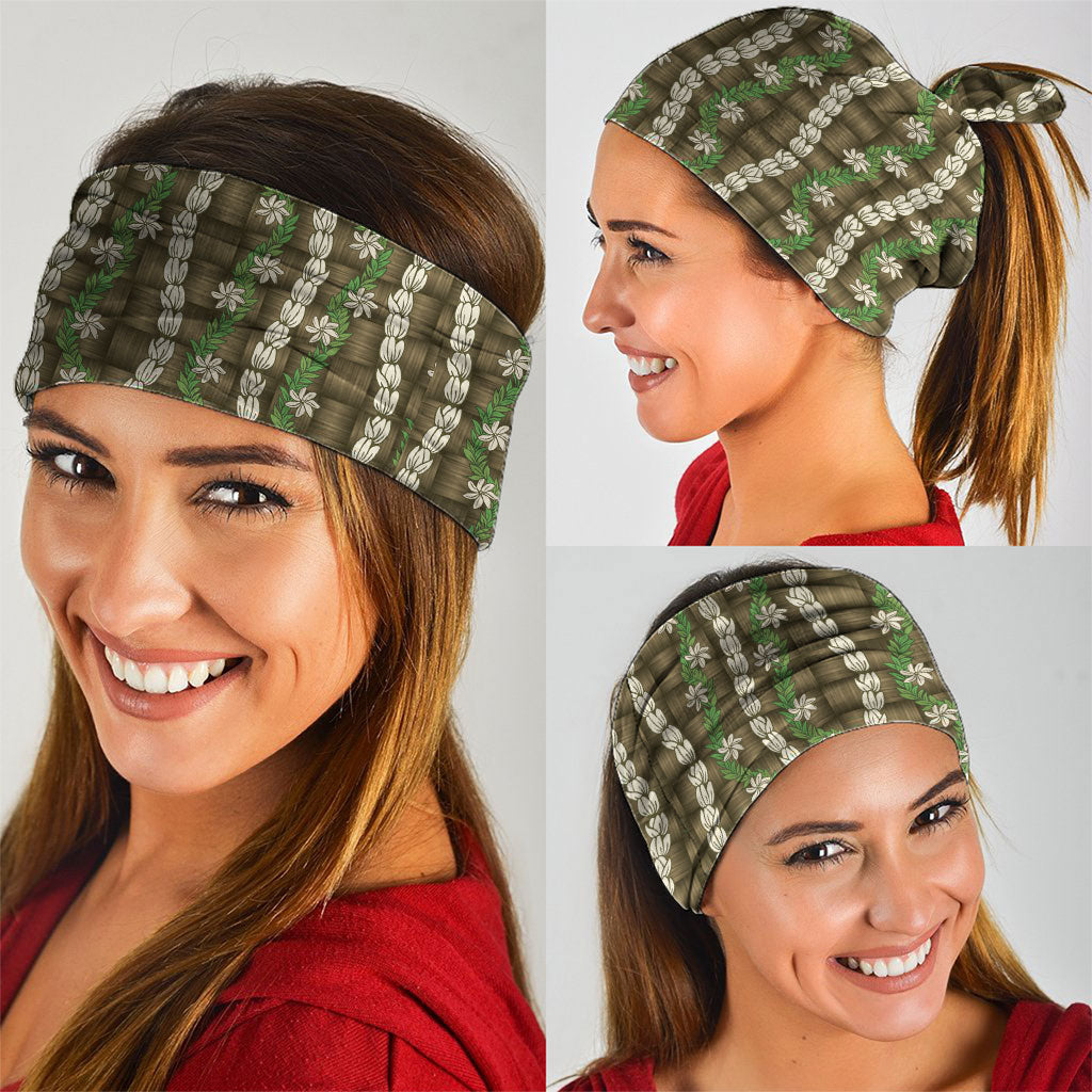 Pikake Maile Tiare Lei Neck Gaiter Natural Lauhala Pattern LT01 - Polynesian Pride