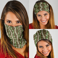 Pikake Maile Tiare Lei Neck Gaiter Natural Lauhala Pattern LT01 - Polynesian Pride