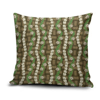 Pikake Maile Tiare Lei Pillow Cover Natural Lauhala Pattern LT01 Brown - Polynesian Pride