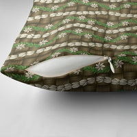 Pikake Maile Tiare Lei Pillow Cover Natural Lauhala Pattern LT01 - Polynesian Pride