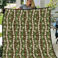Pikake Maile Tiare Lei Quilt Natural Lauhala Pattern LT01 Brown - Polynesian Pride