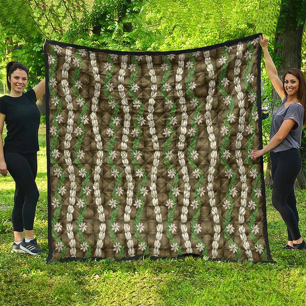 Pikake Maile Tiare Lei Quilt Natural Lauhala Pattern LT01 - Polynesian Pride