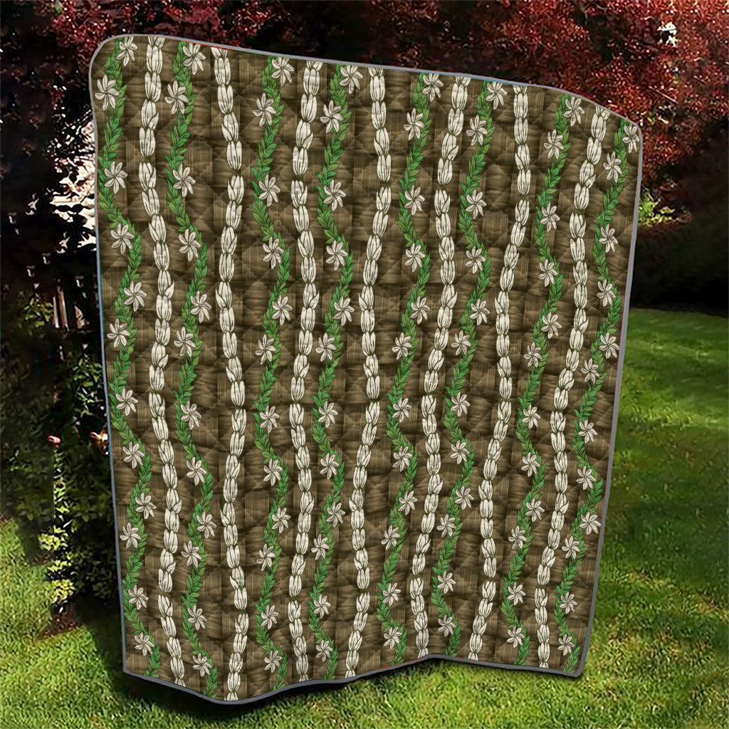 Pikake Maile Tiare Lei Quilt Natural Lauhala Pattern LT01 - Polynesian Pride