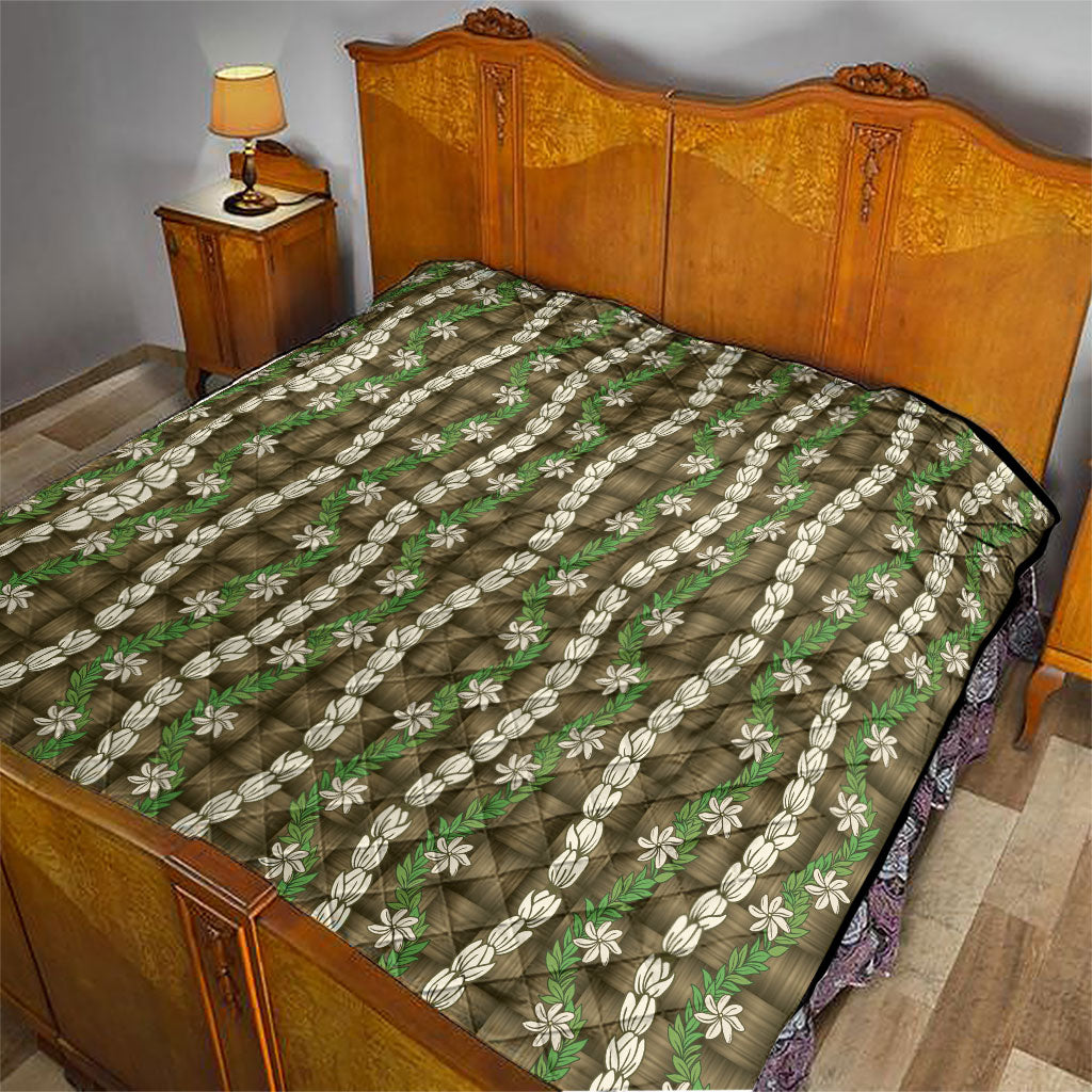 Pikake Maile Tiare Lei Quilt Natural Lauhala Pattern LT01 - Polynesian Pride