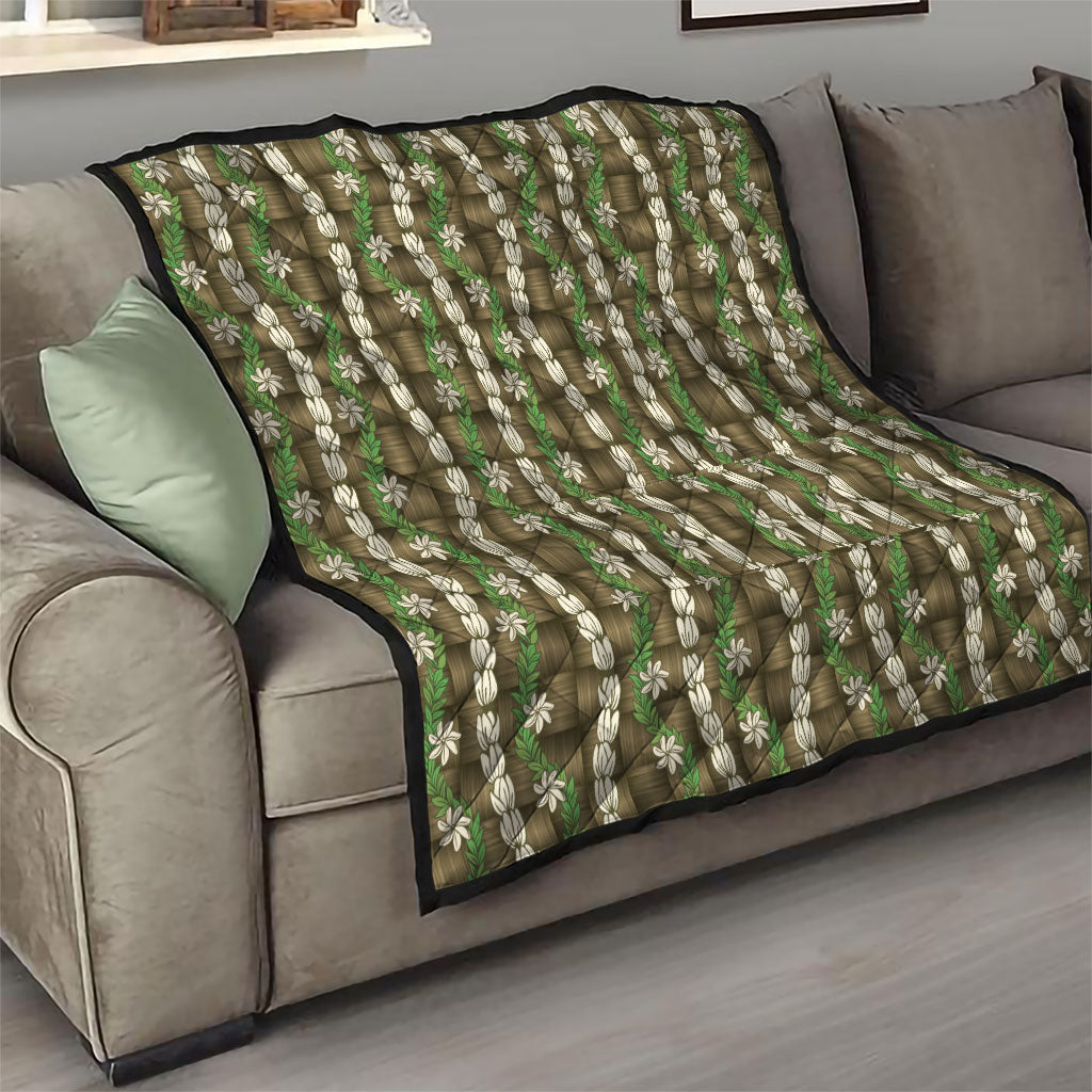 Pikake Maile Tiare Lei Quilt Natural Lauhala Pattern LT01 - Polynesian Pride