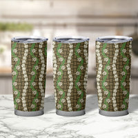 Pikake Maile Tiare Lei Tumbler Cup Natural Lauhala Pattern LT01 - Polynesian Pride