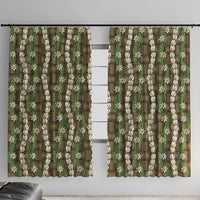 Pikake Maile Tiare Lei Window Curtain Natural Lauhala Pattern LT01 With Hooks Brown - Polynesian Pride