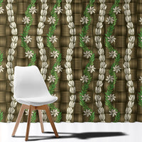 Pikake Maile Tiare Lei Window Curtain Natural Lauhala Pattern LT01 - Polynesian Pride