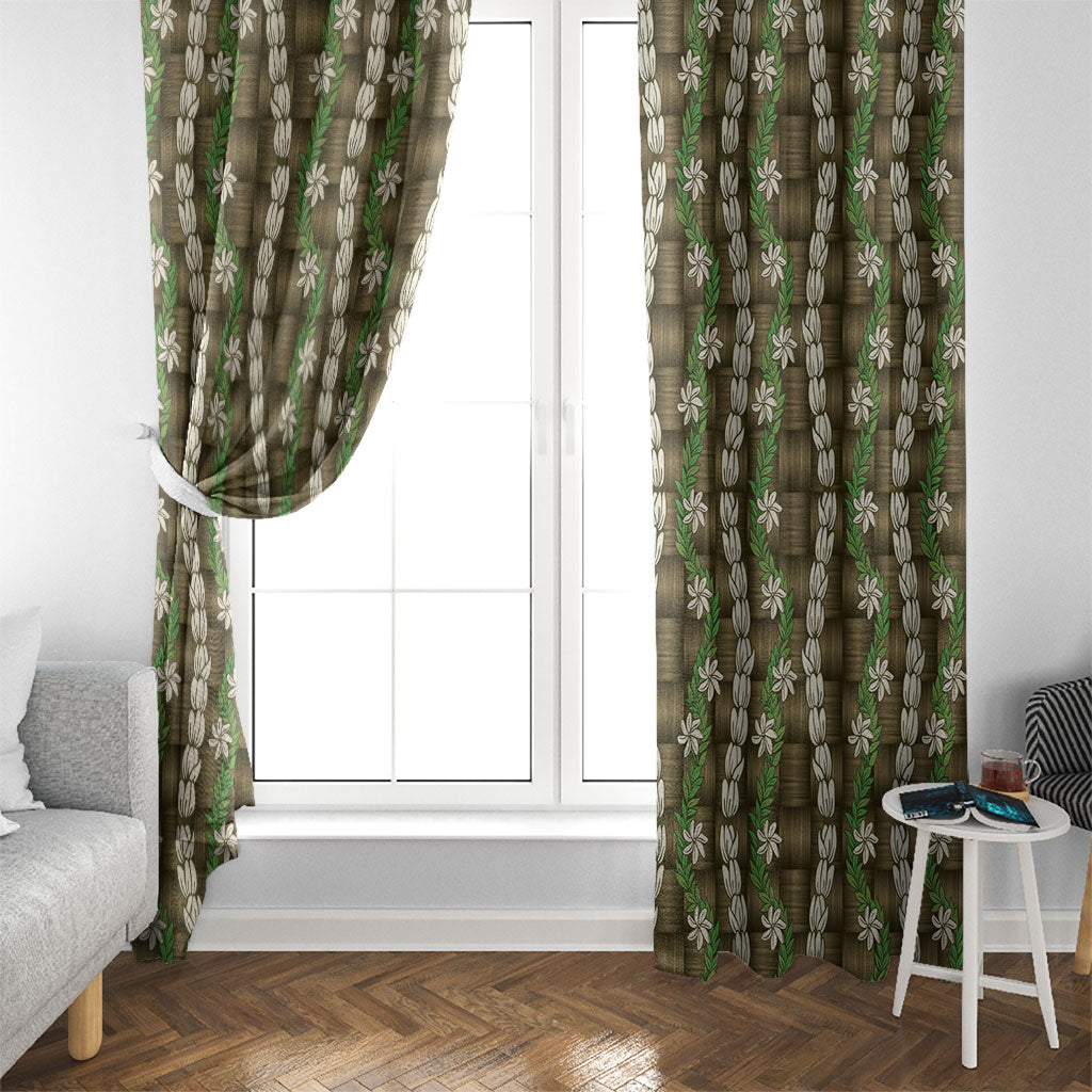 Pikake Maile Tiare Lei Window Curtain Natural Lauhala Pattern LT01 - Polynesian Pride