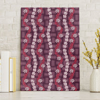 Pikake Maile Tiare Lei Canvas Wall Art Akala Lauhala Pattern LT01 Without Frame Pink - Polynesian Pride