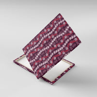 Pikake Maile Tiare Lei Canvas Wall Art Akala Lauhala Pattern LT01 With Frame Pink - Polynesian Pride