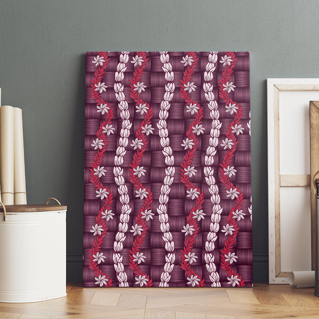 Pikake Maile Tiare Lei Canvas Wall Art Akala Lauhala Pattern LT01 - Polynesian Pride