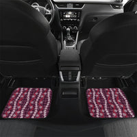 Pikake Maile Tiare Lei Car Mats Akala Lauhala Pattern LT01 Set 2pcs - Back Pink - Polynesian Pride