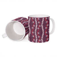Pikake Maile Tiare Lei Ceramic Mug Akala Lauhala Pattern LT01 - Polynesian Pride