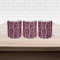 Pikake Maile Tiare Lei Ceramic Mug Akala Lauhala Pattern LT01 - Polynesian Pride
