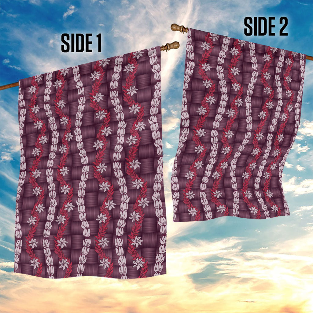 Pikake Maile Tiare Lei Garden Flag Akala Lauhala Pattern LT01 - Polynesian Pride