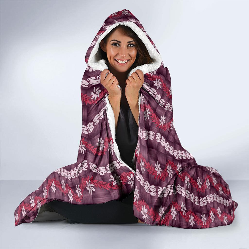Pikake Maile Tiare Lei Hooded Blanket Akala Lauhala Pattern LT01 - Polynesian Pride