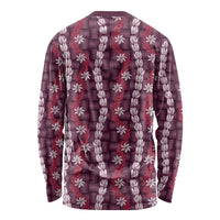 Pikake Maile Tiare Lei Long Sleeve Shirt Akala Lauhala Pattern LT01 - Polynesian Pride