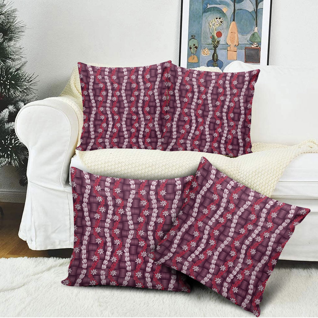 Pikake Maile Tiare Lei Pillow Cover Akala Lauhala Pattern LT01 - Polynesian Pride