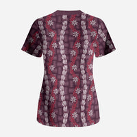Pikake Maile Tiare Lei Scrub Top Akala Lauhala Pattern LT01 - Polynesian Pride