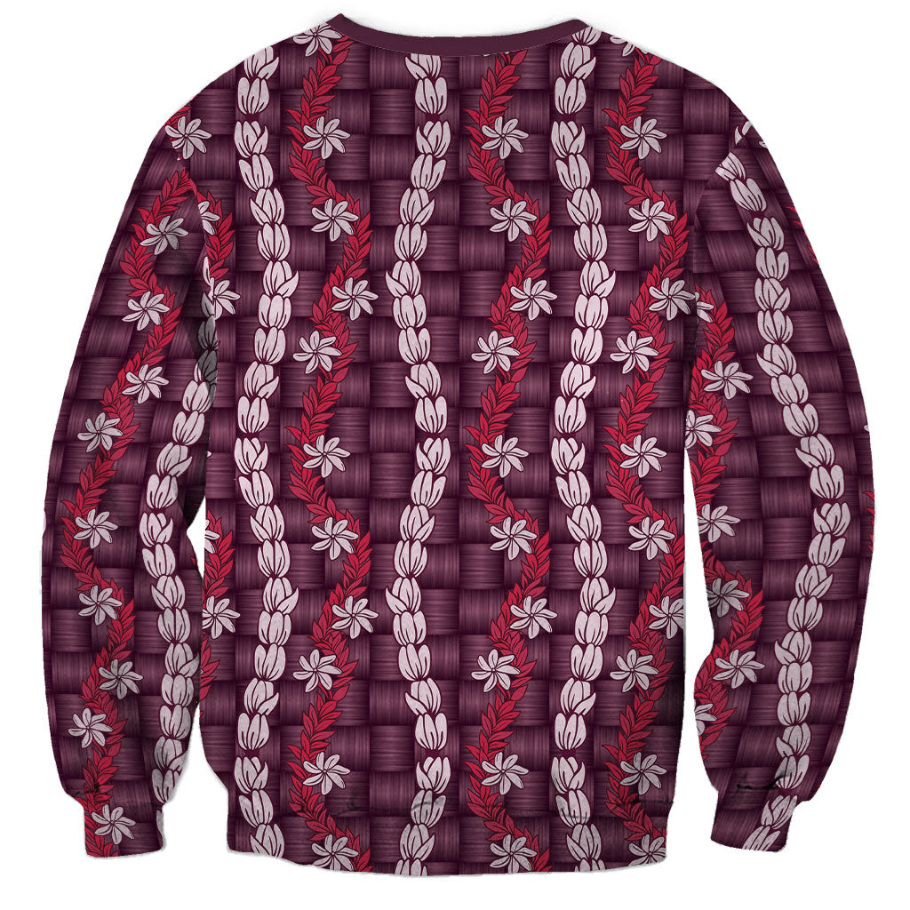 Pikake Maile Tiare Lei Sweatshirt Akala Lauhala Pattern LT01 - Polynesian Pride
