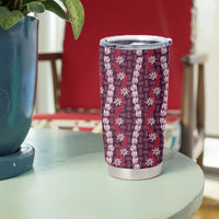 Pikake Maile Tiare Lei Tumbler Cup Akala Lauhala Pattern LT01 - Polynesian Pride