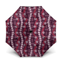 Pikake Maile Tiare Lei Umbrella Akala Lauhala Pattern LT01 One Size Folded 11.42 inch Opened Diameter 37.4 inch Pink - Polynesian Pride