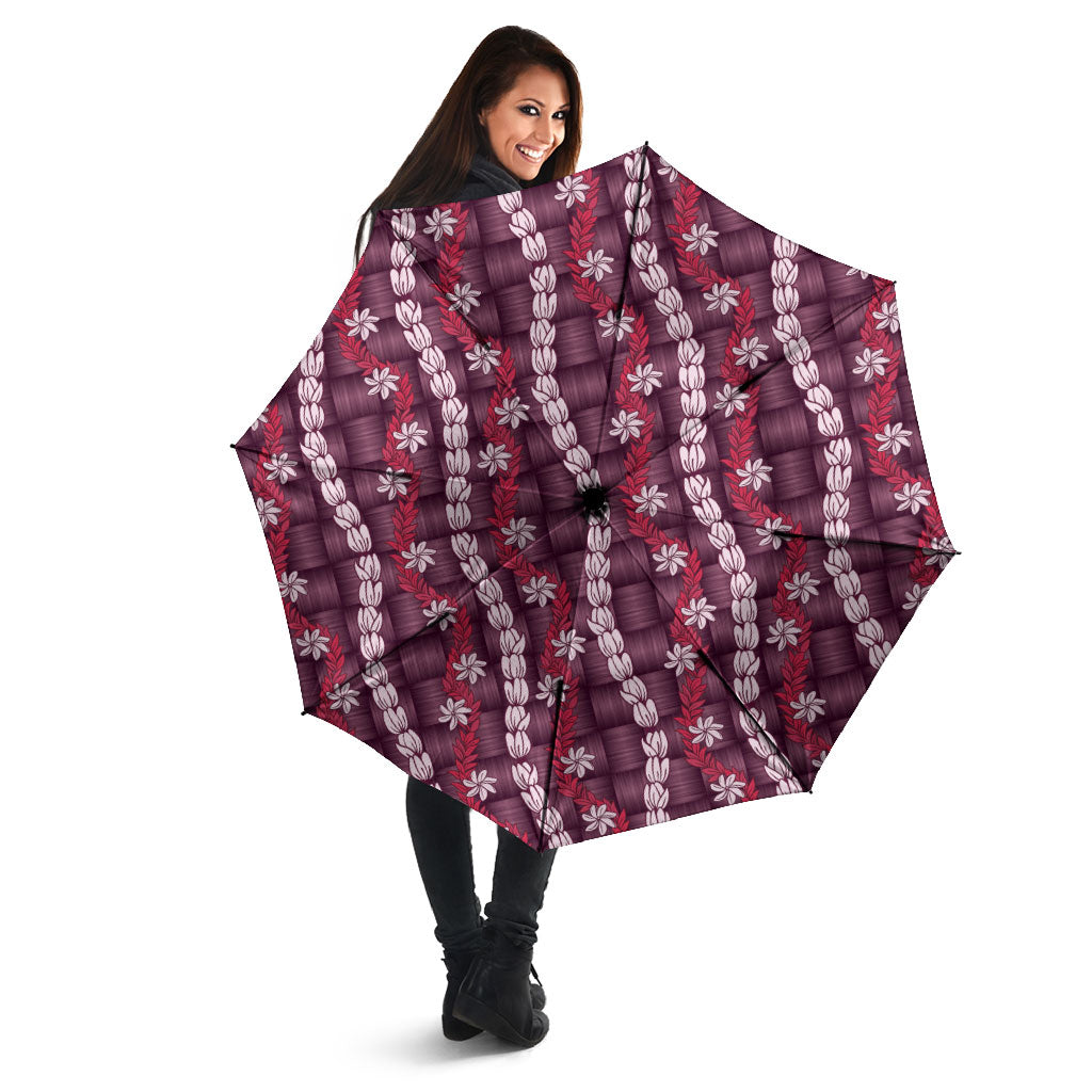 Pikake Maile Tiare Lei Umbrella Akala Lauhala Pattern LT01 - Polynesian Pride