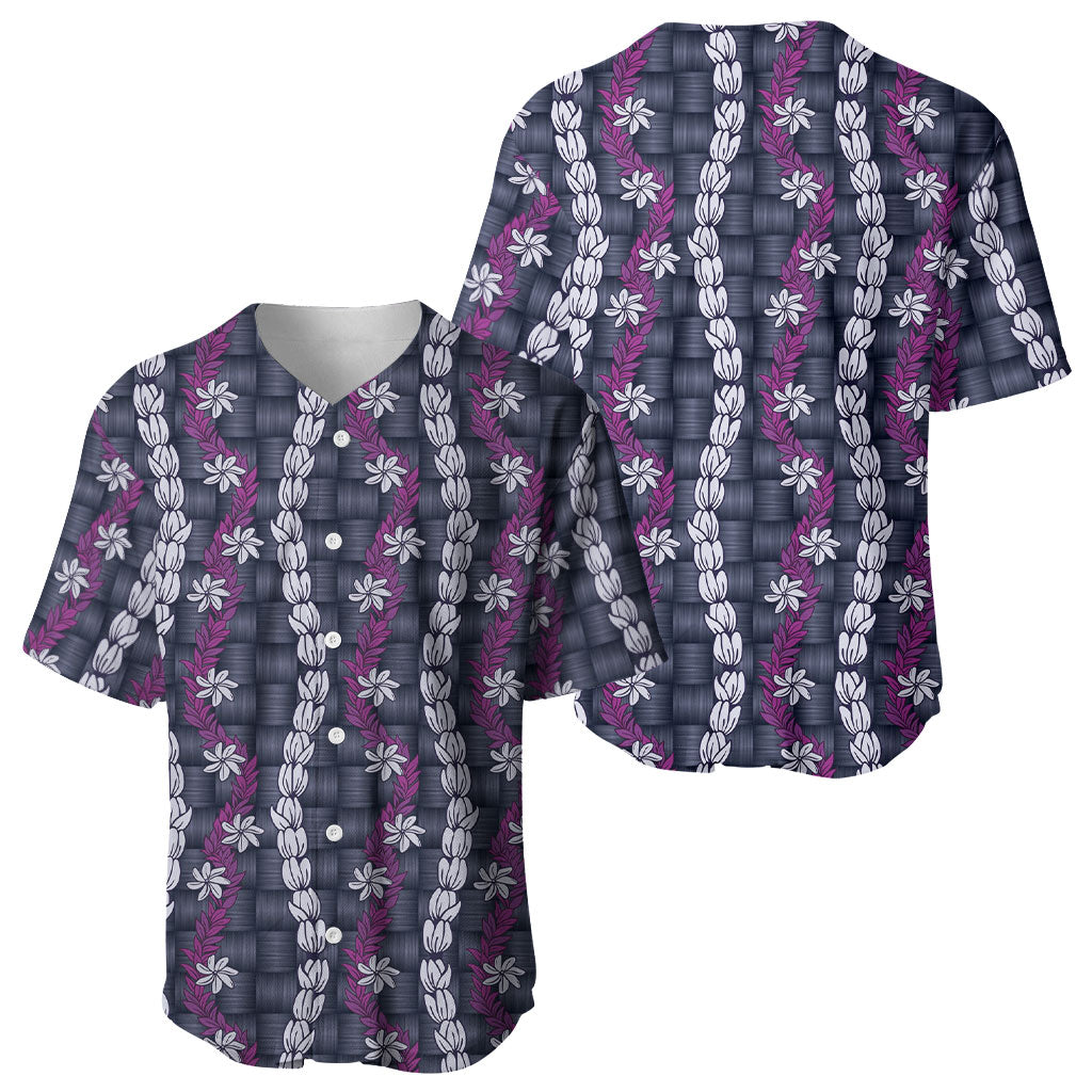 Pikake Maile Tiare Lei Baseball Jersey Poni Lauhala Pattern LT01 - Polynesian Pride