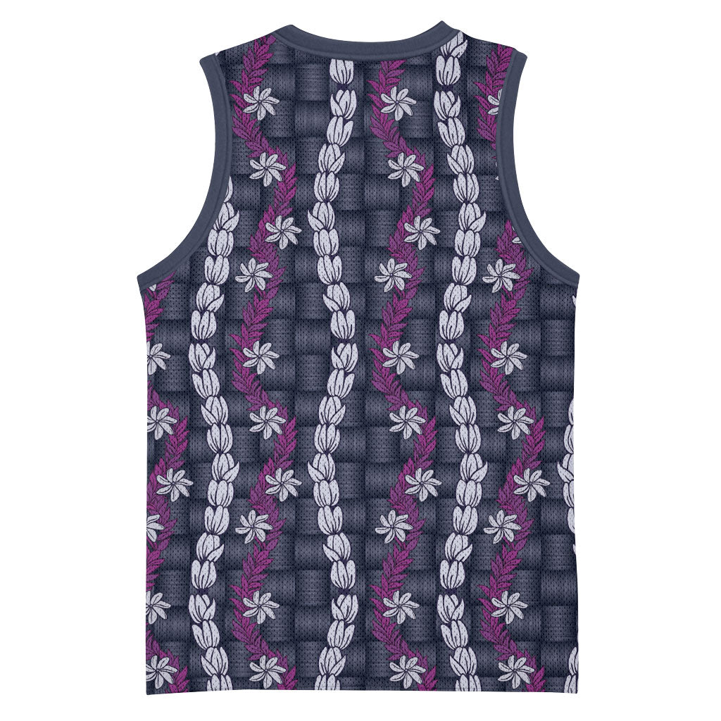 Pikake Maile Tiare Lei Basketball Jersey Poni Lauhala Pattern LT01 - Polynesian Pride