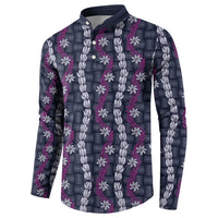 Pikake Maile Tiare Lei Button Sweatshirt Poni Lauhala Pattern LT01 - Polynesian Pride