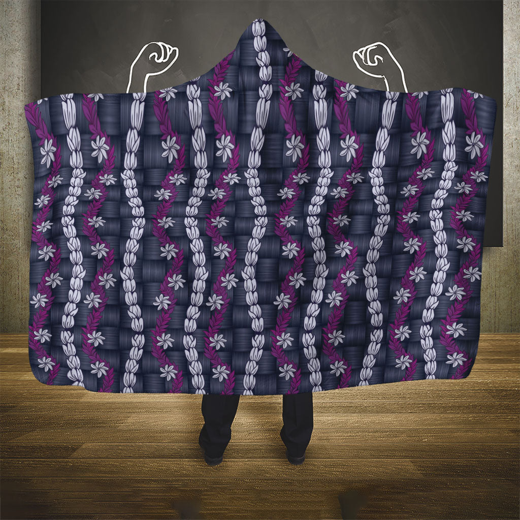 Pikake Maile Tiare Lei Hooded Blanket Poni Lauhala Pattern LT01 - Polynesian Pride